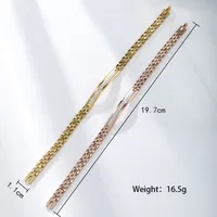 XUPING Simple Style Geometric Alloy Copper Inlay Zirconia 18K Gold Plated Women's Bracelets main image 2