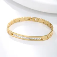 XUPING Simple Style Geometric Alloy Copper Inlay Zirconia 18K Gold Plated Women's Bracelets main image 3