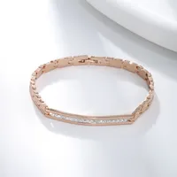 XUPING Simple Style Geometric Alloy Copper Inlay Zirconia 18K Gold Plated Women's Bracelets sku image 1