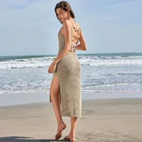 Women's Sundress Elegant Sexy Halter Neck Sleeveless Stripe Midi Dress Beach sku image 2
