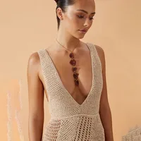 Women's Sundress Elegant Sexy V Neck Thigh Slit Backless Sleeveless Solid Color Maxi Long Dress Beach main image 4