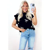 Women's Vest Short Sleeve Sweaters & Cardigans Casual Bow Knot main image 2