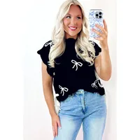 Women's Vest Short Sleeve Sweaters & Cardigans Casual Bow Knot main image 3