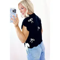 Women's Vest Short Sleeve Sweaters & Cardigans Casual Bow Knot main image 4
