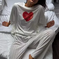 Women's T-shirt Half Sleeve T-Shirts Vacation Simple Style Heart Shape main image 1