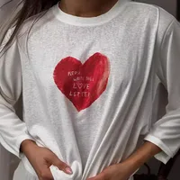Women's T-shirt Half Sleeve T-Shirts Vacation Simple Style Heart Shape main image 2