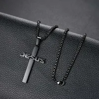 Retro Simple Style Cross 304 Stainless Steel Plating Unisex Pendant Necklace main image 1