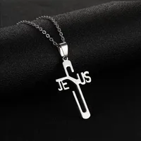 Retro Cross Letter 304 Stainless Steel Plating Unisex Pendant Necklace main image 3