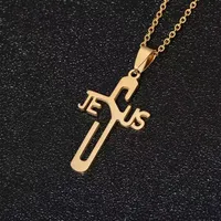 Retro Cross Letter 304 Stainless Steel Plating Unisex Pendant Necklace main image 6