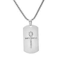 IG Style Cross Titanium Steel Inlay Zircon Women's Pendant Necklace main image 2
