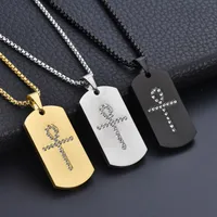 IG Style Cross Titanium Steel Inlay Zircon Women's Pendant Necklace main image 1