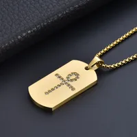 IG Style Cross Titanium Steel Inlay Zircon Women's Pendant Necklace main image 3