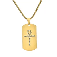 IG Style Cross Titanium Steel Inlay Zircon Women's Pendant Necklace main image 5