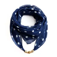 Women's Classic Style Splicing Polka Dots Flower Polyester Printing Silk Scarf main image 1