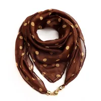 Women's Classic Style Splicing Polka Dots Flower Polyester Printing Silk Scarf main image 3