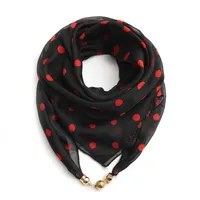 Women's Classic Style Splicing Polka Dots Flower Polyester Printing Silk Scarf sku image 5