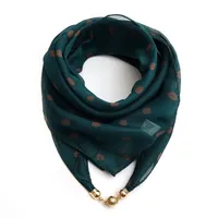Women's Classic Style Splicing Polka Dots Flower Polyester Printing Silk Scarf sku image 6