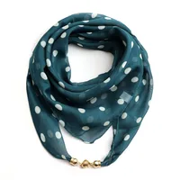 Women's Classic Style Splicing Polka Dots Flower Polyester Printing Silk Scarf sku image 8