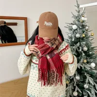 Women's Sweet Plaid Polyester Tassel Scarf main image 3