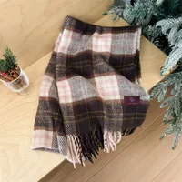 Women's Sweet Plaid Polyester Tassel Scarf sku image 5