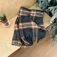 Women's Sweet Plaid Polyester Tassel Scarf sku image 6