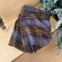 Women's Sweet Plaid Polyester Tassel Scarf sku image 7