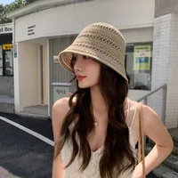 Women's Simple Style Solid Color Hollow Out Eaveless Bucket Hat main image 1