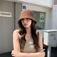 Women's Simple Style Solid Color Hollow Out Eaveless Bucket Hat main image 3