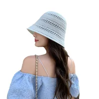 Women's Simple Style Solid Color Hollow Out Eaveless Bucket Hat main image 5