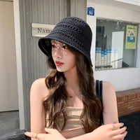 Women's Simple Style Solid Color Hollow Out Eaveless Bucket Hat sku image 5