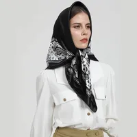 Women's Elegant Letter Plaid Polka Dots Satin Printing Silk Scarf main image 1