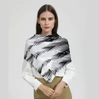 Women's Elegant Letter Plaid Polka Dots Satin Printing Silk Scarf main image 3