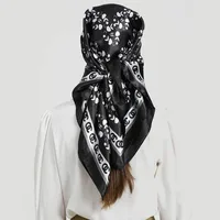 Women's Elegant Letter Plaid Polka Dots Satin Printing Silk Scarf main image 4