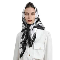 Women's Elegant Letter Plaid Polka Dots Satin Printing Silk Scarf main image 5