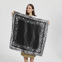 Women's Elegant Letter Plaid Polka Dots Satin Printing Silk Scarf sku image 2
