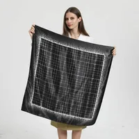 Women's Elegant Letter Plaid Polka Dots Satin Printing Silk Scarf sku image 3