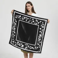 Women's Elegant Letter Plaid Polka Dots Satin Printing Silk Scarf sku image 4
