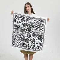 Women's Elegant Letter Plaid Polka Dots Satin Printing Silk Scarf sku image 5