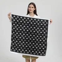 Women's Elegant Letter Plaid Polka Dots Satin Printing Silk Scarf sku image 8