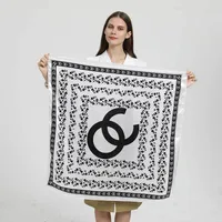Women's Elegant Letter Plaid Polka Dots Satin Printing Silk Scarf sku image 9