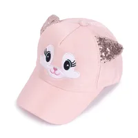 Girl'S Cute Cat Sequins Baseball Cap sku image 4