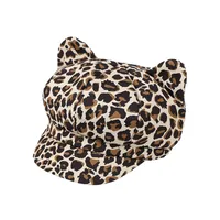 Unisex Retro Cow Pattern Zebra Leopard Curved Eaves Beret Hat main image 5