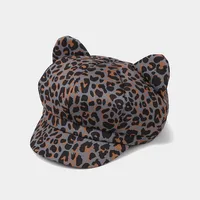 Unisex Retro Cow Pattern Zebra Leopard Curved Eaves Beret Hat sku image 5