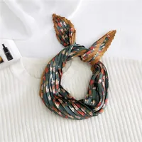 Women's Elegant Plaid Polka Dots Solid Color Satin Silk Scarf sku image 30