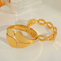 Casual Elegant Artistic Geometric 304 Stainless Steel 18K Gold Plated Unisex Bangle main image 3