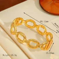 Casual Elegant Artistic Geometric 304 Stainless Steel 18K Gold Plated Unisex Bangle main image 2