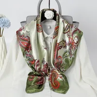 Women's Retro Cashew Nuts Satin Printing Scarf main image 2