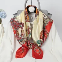 Women's Retro Cashew Nuts Satin Printing Scarf main image 5