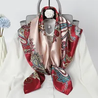 Women's Retro Cashew Nuts Satin Printing Scarf sku image 1