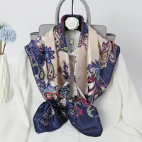 Women's Retro Cashew Nuts Satin Printing Scarf sku image 5